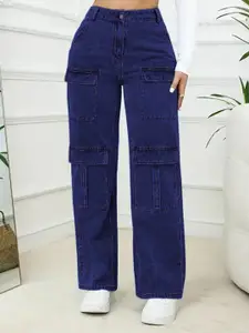 Moda Rapido Women High-Rise Cargo Styles Jeans