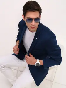 SHOWOFF Slim-Fit Single-Breasted Cotton Blazer