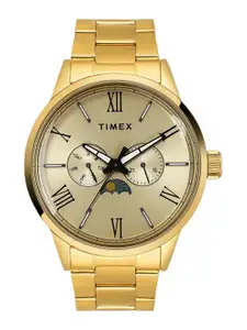 Timex Men Brass Dial & Stainless Steel Straps Analogue Multi Function Watch TWEG19945