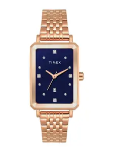 Timex Women Brass Embellished Dial & Stainless Steel Straps Analogue Watch TWEL20803