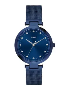 Timex Women Brass Embellished Dial & Stainless Steel Straps Analogue Multi Function Watch TWEL11827