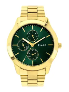 Timex Men Patterned Dial & Stainless Steel Straps Analogue Multi Function Watch TWEG18522