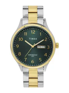 Timex Men Brass Embellished Dial & Stainless Steel Straps Analogue Watch TWEG18443
