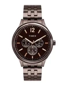 Timex Men Brass Dial & Stainless Steel Straps Analogue Watch TWEG18436