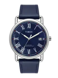 Timex Men Brass Dial & Leather Straps Analogue Watch TWEG25600