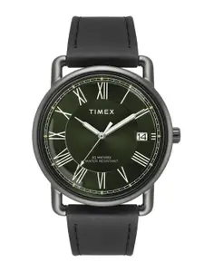 Timex Men Brass Dial & Leather Straps Analogue Watch TWEG25602