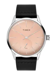 Timex Men Brass Dial & Leather Straps Analogue Watch TWEG25504