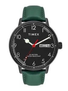 Timex Men Brass Dial & Leather Straps Analogue Multi Function Watch TWEG25402