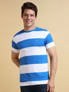 Allen Solly Men Striped Round Neck Cotton Slim Fit T-shirt
