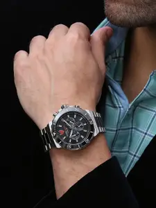 Swiss Eagle Men Dial & Stainless Steel Bracelet Style Straps Analogue Watch SE-9172-11A