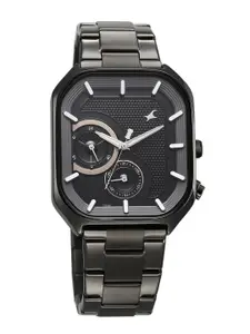 Fastrack Men Brass Dial & Stainless Steel Bracelet Style Straps Analogue Watch 3321QM01