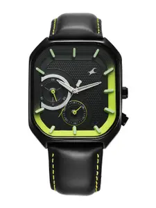 Fastrack Men Brass Printed Dial & Stainless Steel Straps Analogue Watch 3321NL01