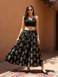 Hive91 Printed A-Line Maxi Skirt