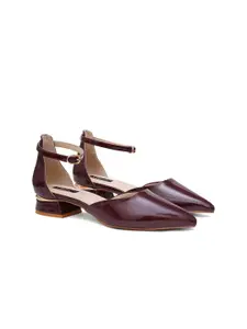 Sherrif Shoes PU Block Pumps with Buckles