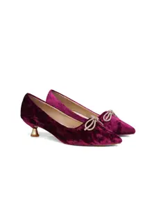 Sherrif Shoes Velvet Kitten Pumps