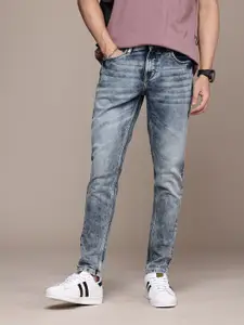 The Roadster Life Co. Men Slim Fit Low-Rise Heavy Fade Stretchable Jeans
