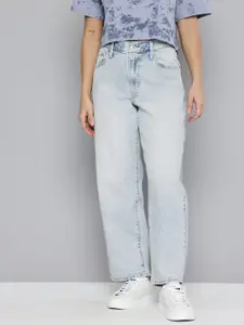 Levis Women Baggy Dad Fit Heavy Fade Stretchable Jeans