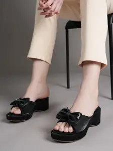 Lavie Textured Wedge Sandals with Bows