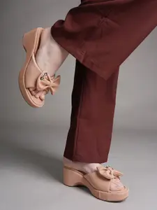 Lavie Textured Wedge Sandals with Bows