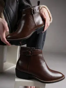 The Roadster Lifestyle Co Women Casual Block-Heeled Boots