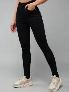 DOLCE CRUDO Women Slim Fit High-Rise Mildly Distressed Stretchable Jeans