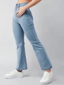 DOLCE CRUDO Women Bootcut High-Rise Light Fade Stretchable Jeans