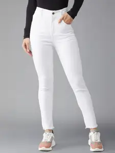 DOLCE CRUDO Women Skinny Fit High-Rise Light Fade Stretchable Jeans