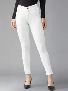 DOLCE CRUDO Women Skinny Fit High-Rise Light Fade Stretchable Jeans