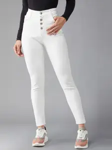 DOLCE CRUDO Women Skinny Fit High-Rise Light Fade Stretchable Jeans