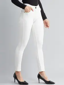 DOLCE CRUDO Women Skinny Fit High-Rise Light Fade Stretchable Jeans