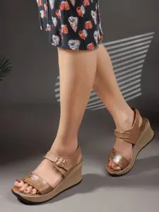 Carlton London Wedge Sandals with Buckles