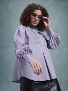 The Roadster Lifestyle Co. Classic Pin Tucks Volume Sleeves Pure Cotton Casual Shirt