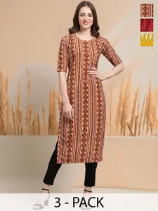 7Threads Selection Of 3 Ethnic Motifs Printed Kurta