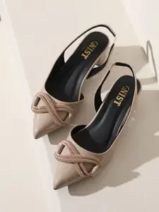 GNIST Embellished Block Pumps with Bows