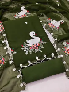 Mayta Fashion Floral Embroidered Sequinned Georgette Unstitched Dress Material