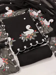 Mayta Fashion Floral Embroidered Sequinned Georgette Unstitched Dress Material