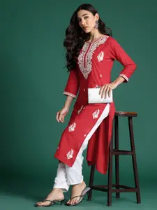 Indo Era Ethnic Motifs Embroidered Thread Work Kurta