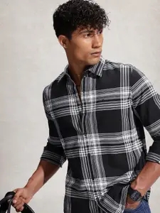 WROGN Pure Cotton Opaque Tartan Checked Casual Shirt