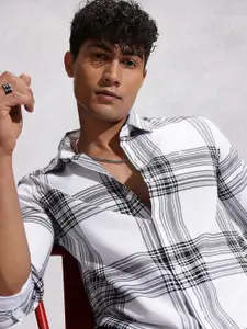 WROGN Pure Cotton Opaque Tartan Checked Casual Shirt