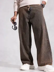 WROGN Men Pure Cotton Baggy Fit Heavy Fade Jeans