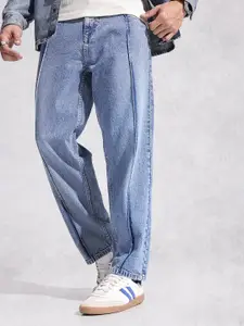 WROGN Men Loose Fit Mid-Rise Heavy Fade Pure Cotton Jeans