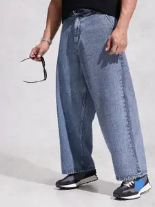 WROGN Men Baggy Fit Mid-Rise Heavy Fade Pure Cotton Jeans