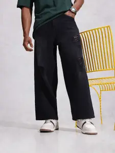 WROGN Men Baggy Fit Mildly Distressed Pure Cotton Jeans