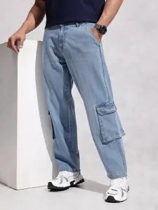 WROGN Men Loose Fit Mid-Rise Light Fade Pure Cotton Jeans