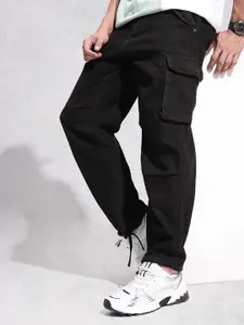 WROGN Men Loose Fit Pure Cotton Cargo Jeans