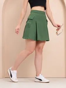 Mast & Harbour Pleated Mini Cargo Style Flared Skirt