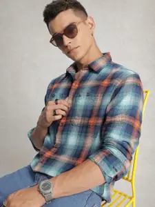 WROGN Comfort Fit Checked Pure Cotton Casual Shirt