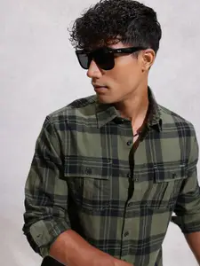 WROGN Comfort Fit Checked Pure Cotton Casual Shirt