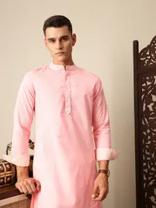 House of Pataudi Band Collar Pure Cotton Jashn Kurta