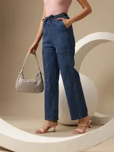 Chemistry Women Straight Fit Pure Cotton Mid-Rise Jeans